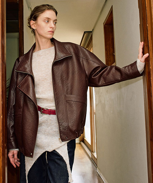High-Neck Leather Pocket Jumper NEL6XM206_6I