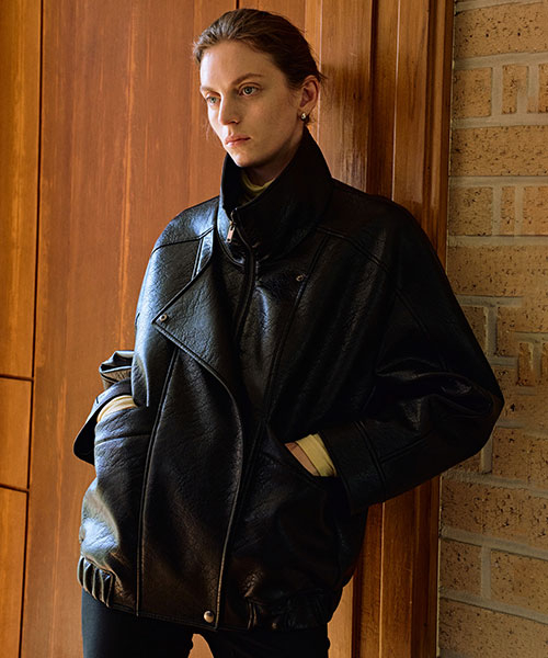 High-Neck Pocket Leather Jumper NEL6XM206_10