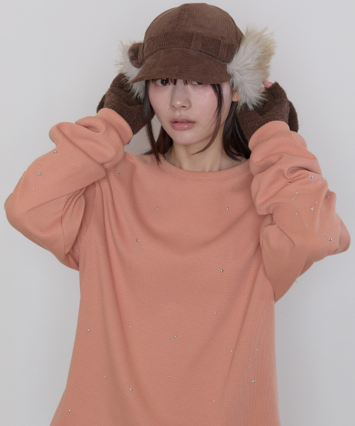 Textured Hotfix Top [Orange]