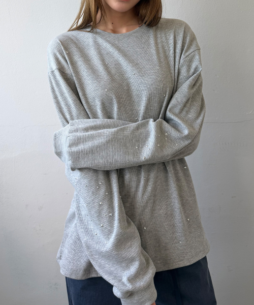Textured Hotfix Top [Gray]