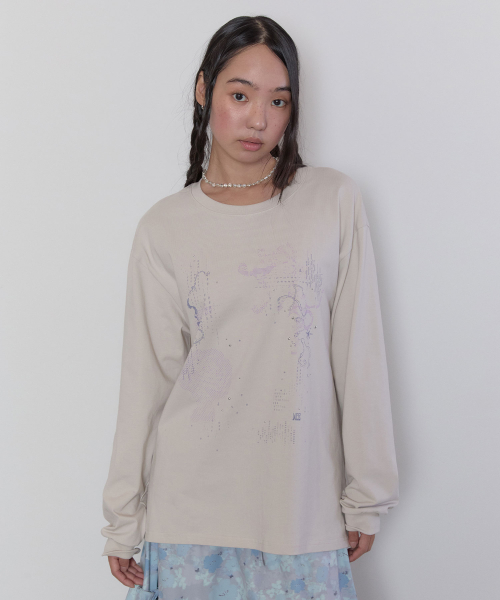 Pixel Fade Hotfix Top [Beige]