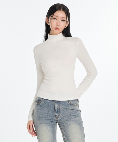 W 베이직 모달 모크넥 롱슬리브 (4colors)