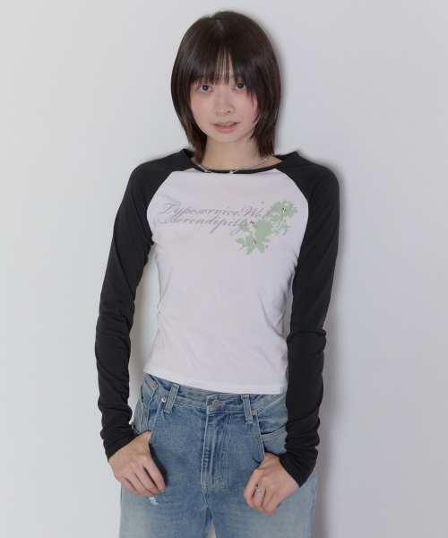 Sheer Hotfix Raglan Top [White]