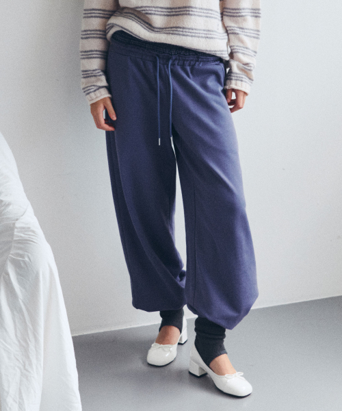 NUBASIC SAGGING SWEAT PANTS DEEP BLUE