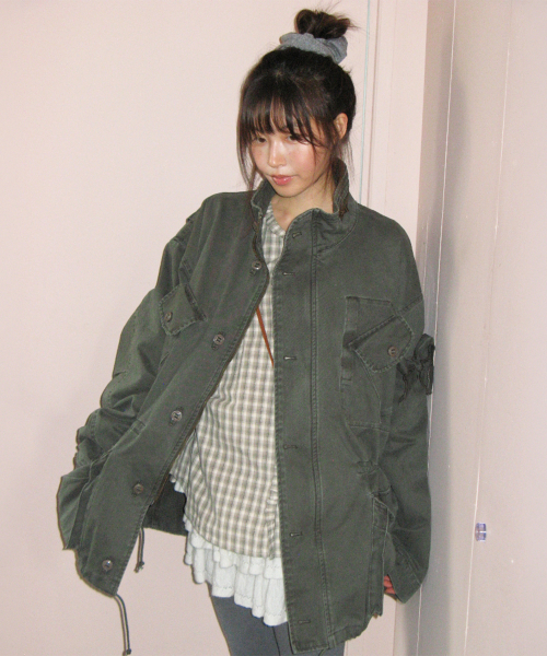 RIBBON POCKET FIELD JACKET KHAKI
