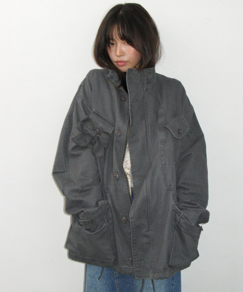 RIBBON POCKET FIELD JACKET CHARCOAL