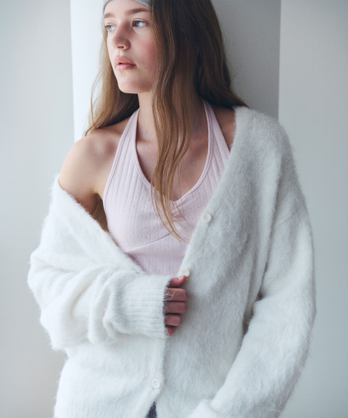 NUBASIC LOOSE FIT CARDIGAN IVORY