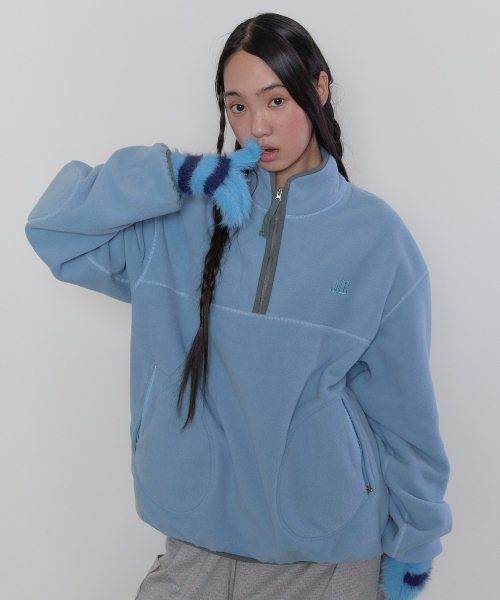 Half Zip Fleece Pullover [Blue]
