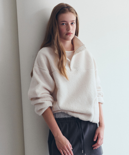 NUBASIC FLEECE ANORAK IVORY