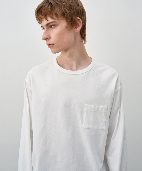 LightPeach Pocket LongSleeve WHITE