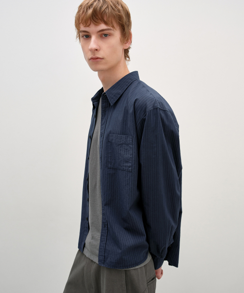 GarmentDyed Stripe Shirt NAVY