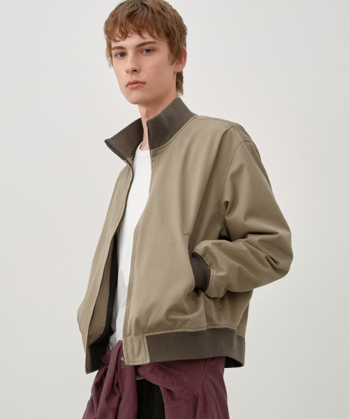 Washed Cotton Tanker Jacket BEIGE