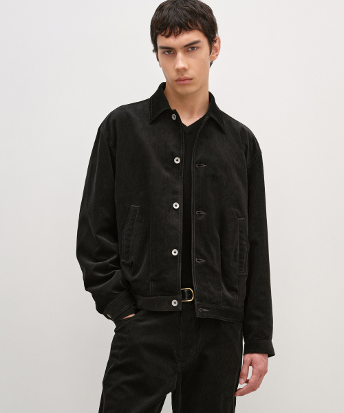 Corduroy Trucker Jacket BLACK