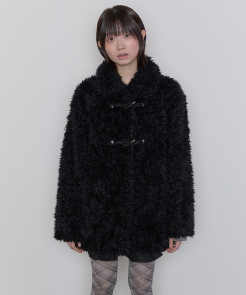 Fur Duffle Jacket [Black]