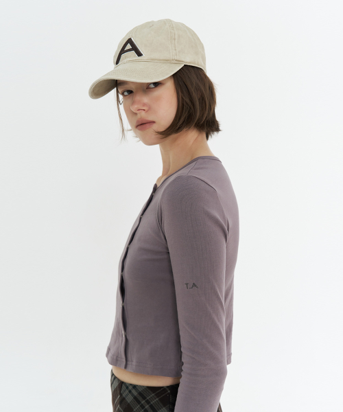 Diven Snap Button Cardigan - Mauve Purple
