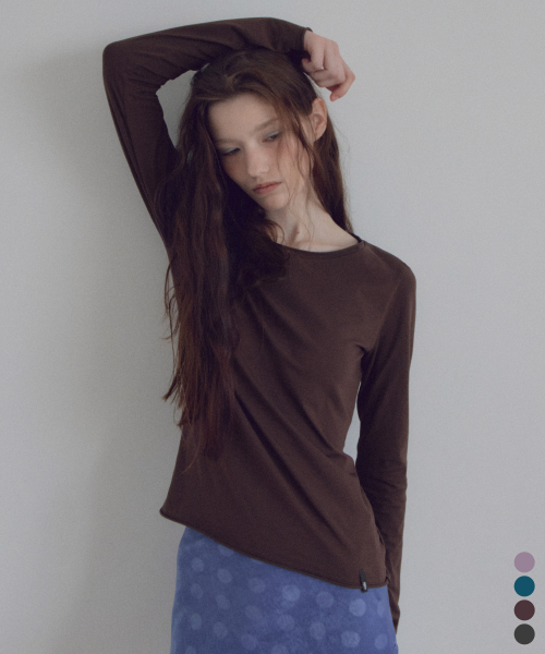 Rolling Boat-Neck Long Sleeve T-Shirt_CTT3048(4color)
