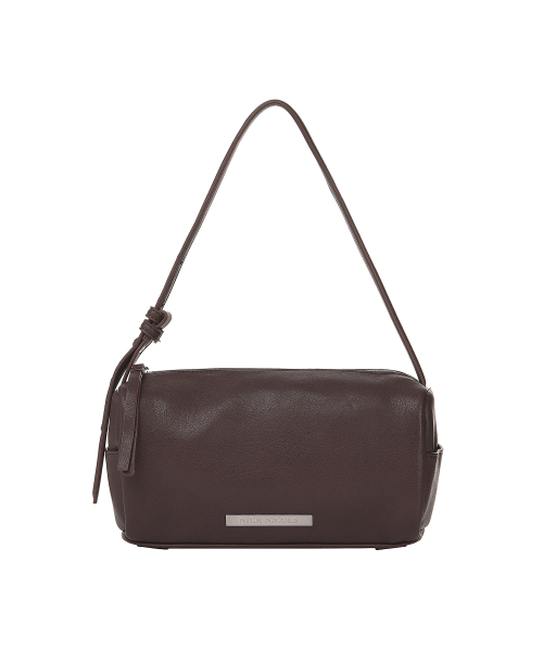 EMBOSSED METAL MINI BAG_BROWN