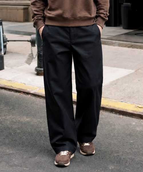 Motion Wide Straight Fit Pants Black KJLP2687