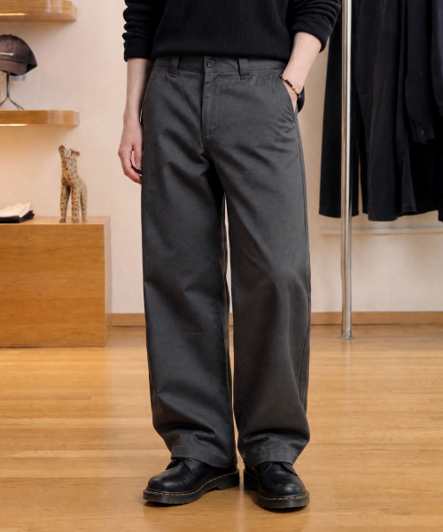 Motion Wide Straight Fit Pants Charcoal KJLP2687
