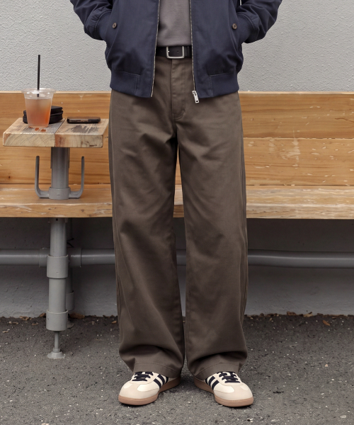 Motion Wide Straight Fit Pants Khaki Brown KJLP2687