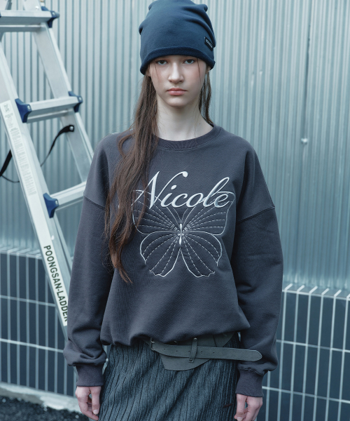 NICOLE BUTTERFLY SWEATSHIRT_CHARCOAL SILVER