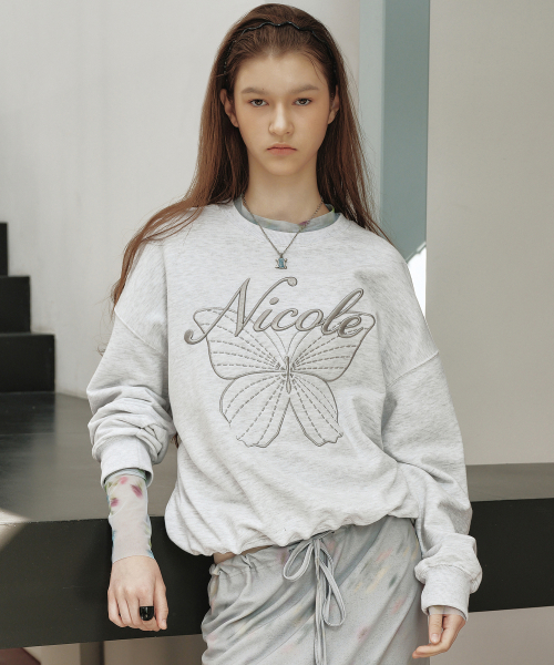 NICOLE BUTTERFLY SWEATSHIRT_MELANGE GRAY