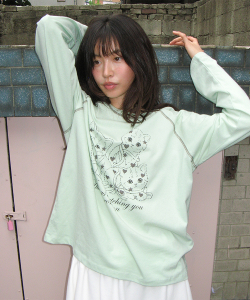 KITTY CATS RAGLAN LONG SLEEVE MINT