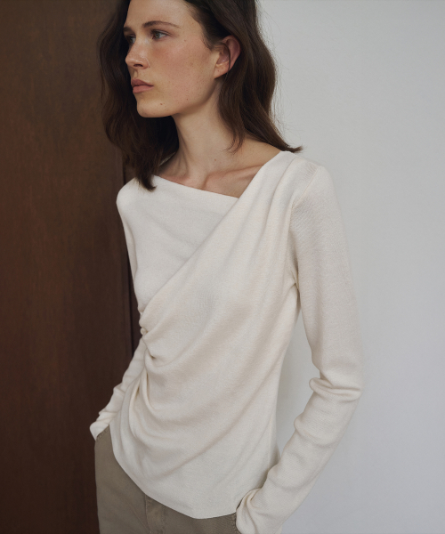 Unbalance Drape Knit Top[LMBFAUKN307]-3color