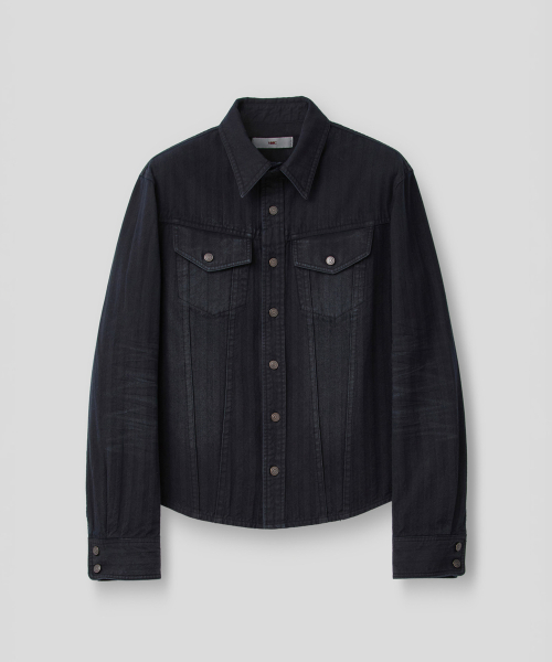 RIDGE HERRINGBONE SHIRT (NAVY)
