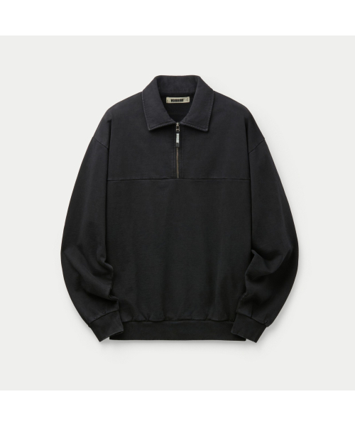 WOODBIRD WBLoke Washed Zip Polo SOTAW26051BKX