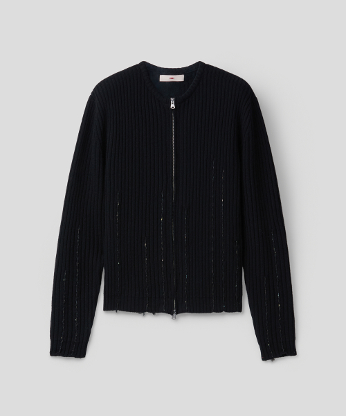OTIS ZIP CARDIGAN (BLACK)