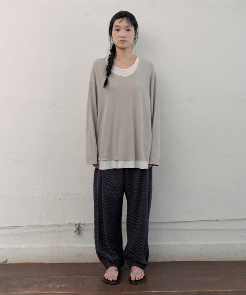 aube layered t-shirt (2color)