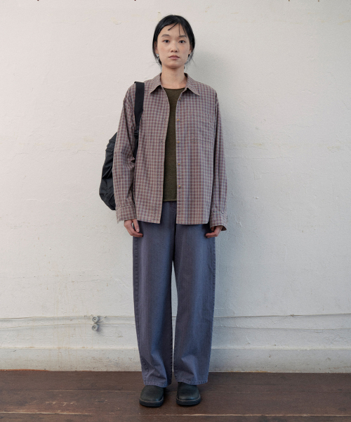 lupe check shirt (blue)