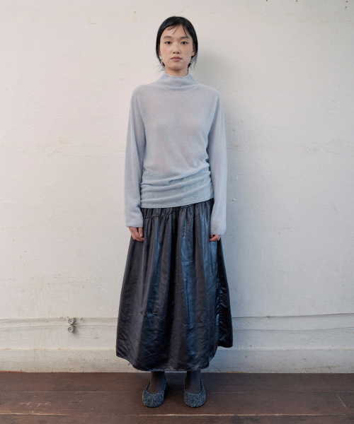 haily leather skirt (black)