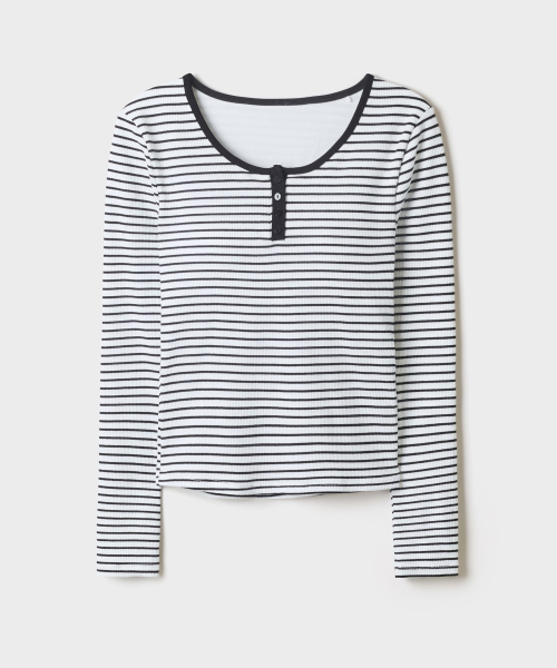 [BRA-IN] Built-In Cup Henley Long-Sleeve Tee_SPLWG49G52