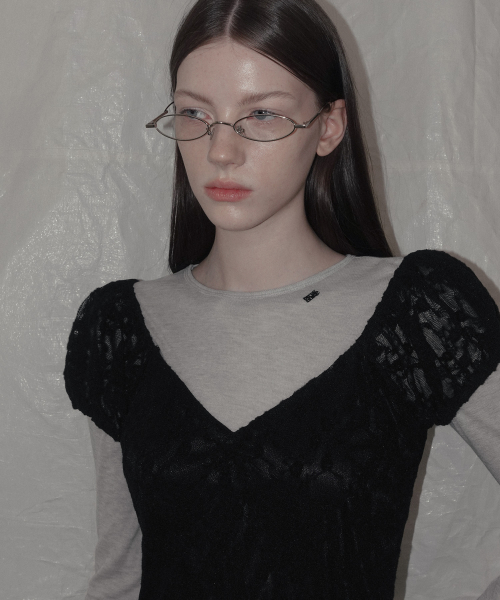 Kio Round Tencel Long Sleeve T Shirt_Light Gray