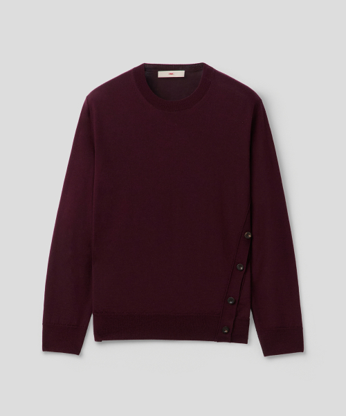 OBLIQUE SIDE KNIT (WINE)