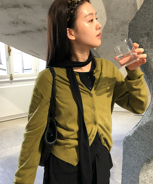 CASHMERE CARDIGAN (OLIVE)