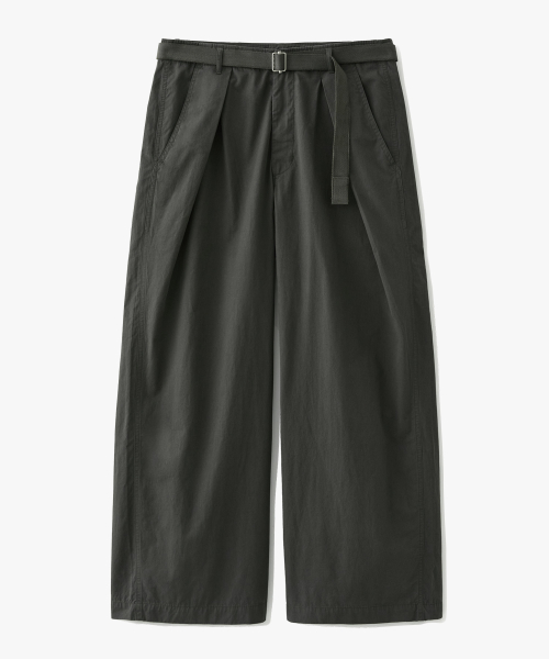 TRY One-Tuck Belted Pants Khaki