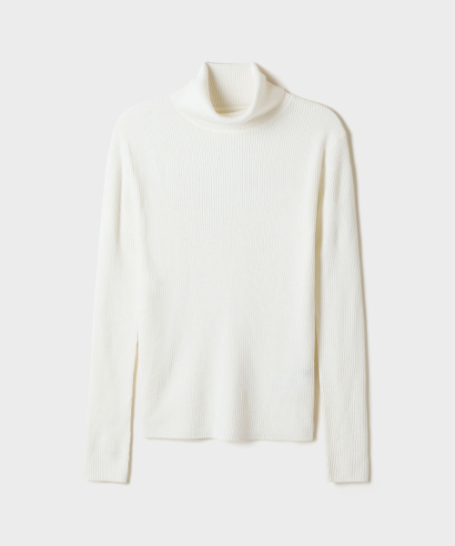 [Merino Wool Blend] Rib Turtleneck Knit_SPKAG49W01