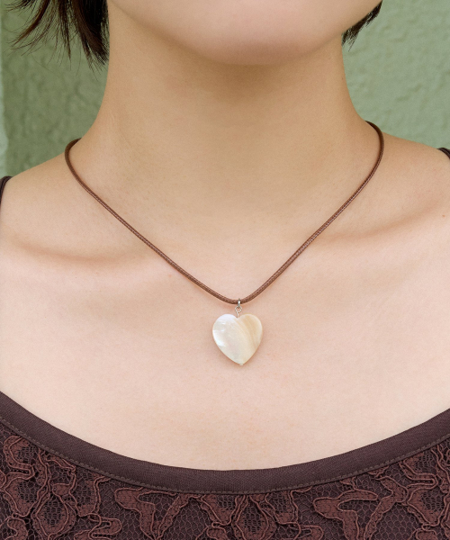 heart toast string necklace