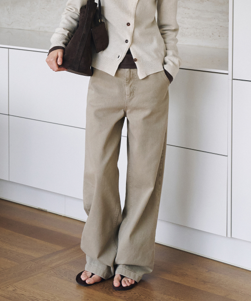 [Long]Color Dying Pants[LMBFAUDN031]-Pale Taupe