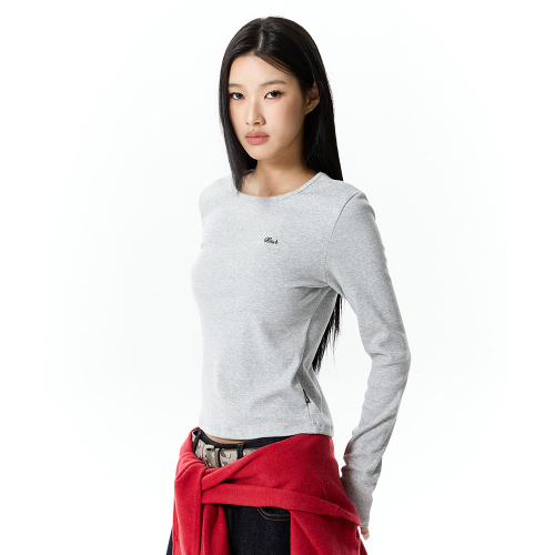 LOGO SLIM FIT LONG SLEEVE 2PACK(OATMEAL/ORANGE)