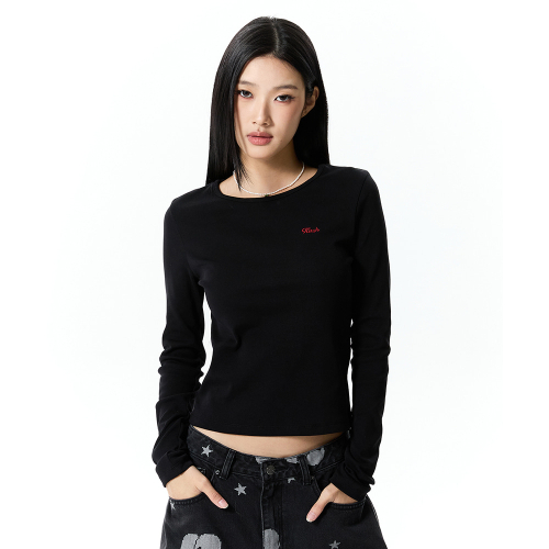 LOGO SLIM FIT LONG SLEEVE 2PACK(BLACK/WHITE)