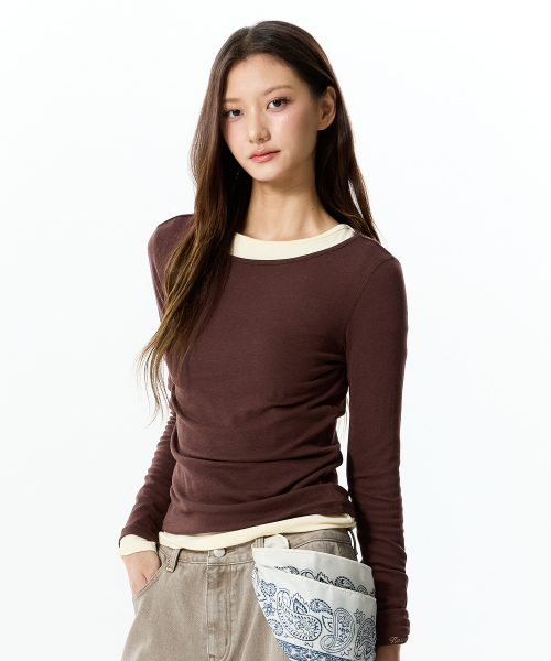 JELLY LONG SLEEVE T-SHIRT(BROWN)
