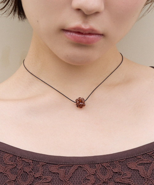 brown beads string necklace