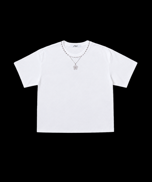 Flower Necklace Jewel Tee (Crystal)