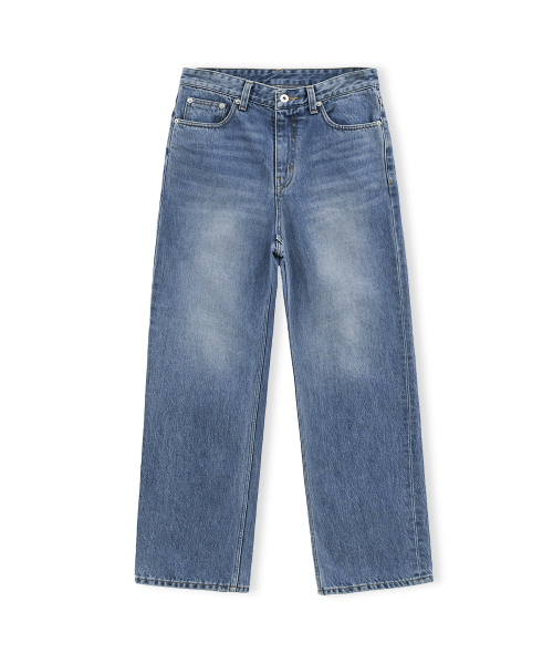 W 5P Straight Denim, Mid Blue