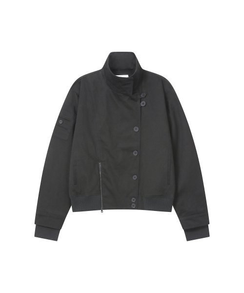 Asymmetric bomber jacket CHARCOAL