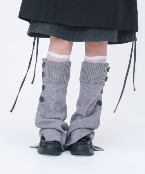 Button loop leg warmer GREY